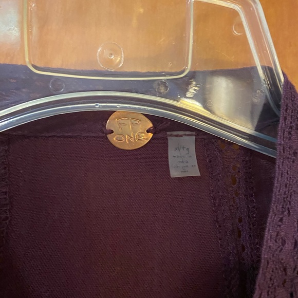 Free People FP One Burgundy Long sleeve Mini Dress - Picture 3 of 4